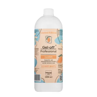 Gel-off, Средство для обезжиривания ногтей и снятия л/с Cleaner Professional Сочное манго (1000 мл)
