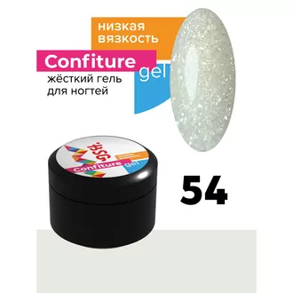 BSG, Гель Confiture №54 Полупрозрачный белый с кристаллическим шиммером (13 мл)