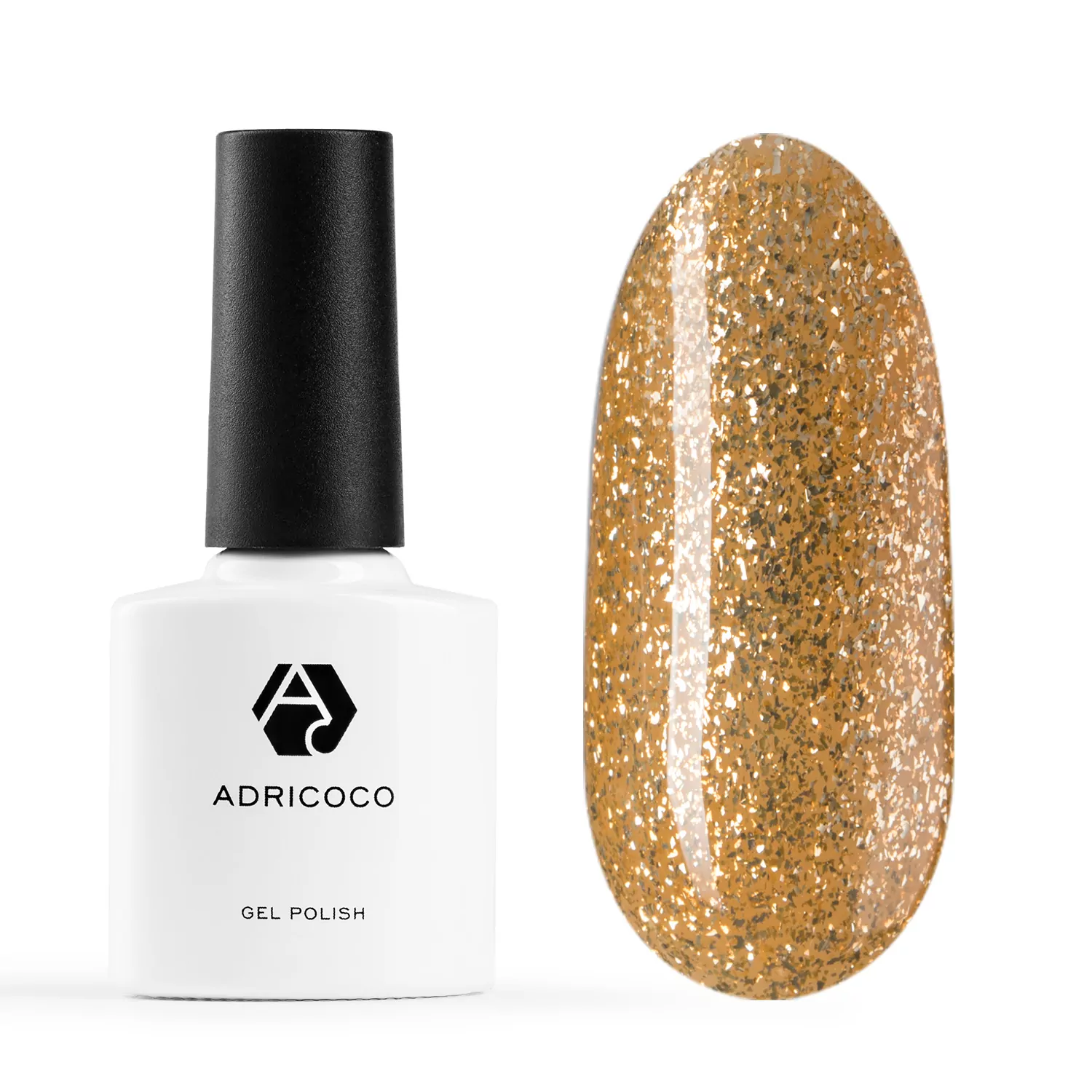 AdriCoco, Гель-лак №063 - Мерцающий золотой (8 мл)