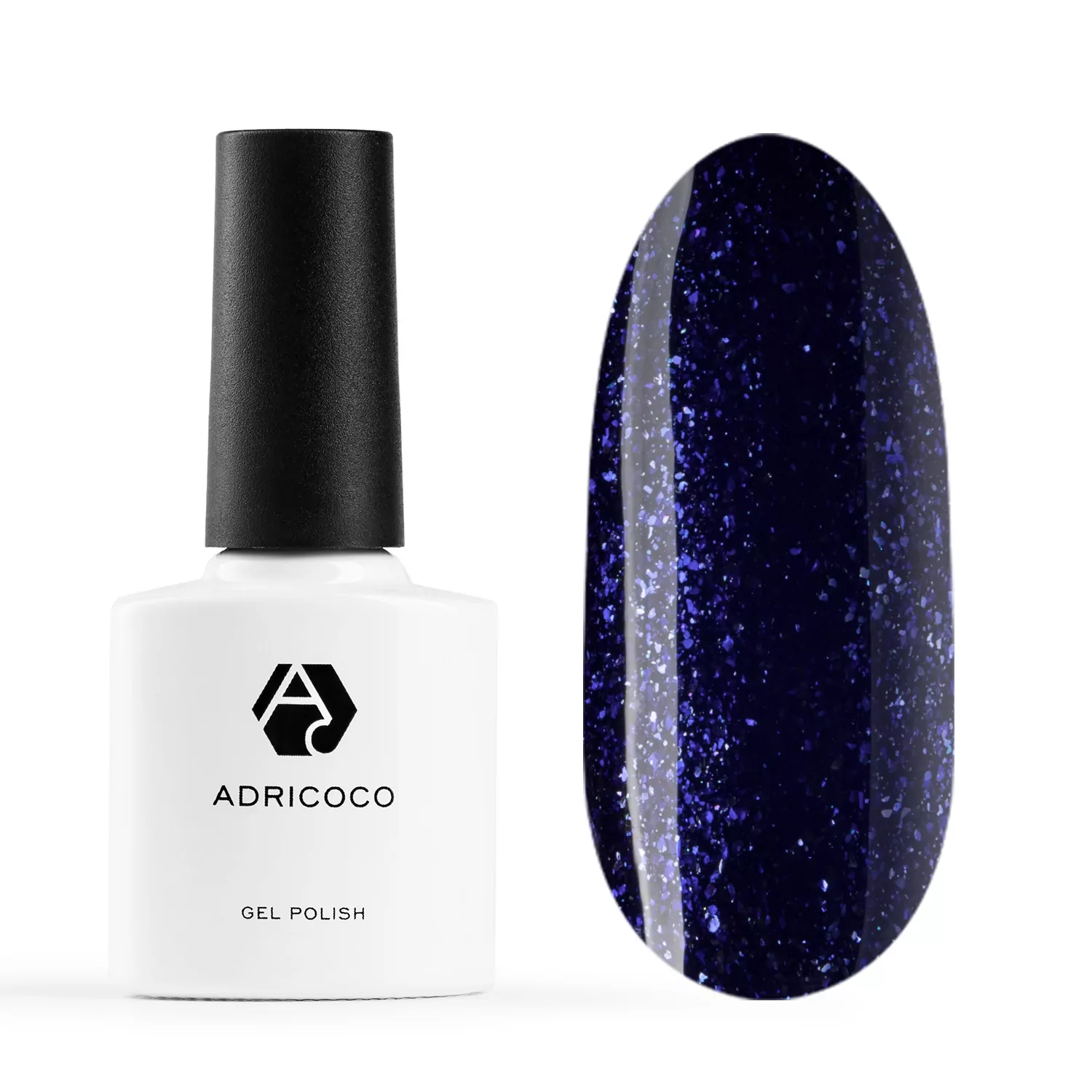 AdriCoco, Гель-лак №096 - Мерцающий темно-синий (8 мл)