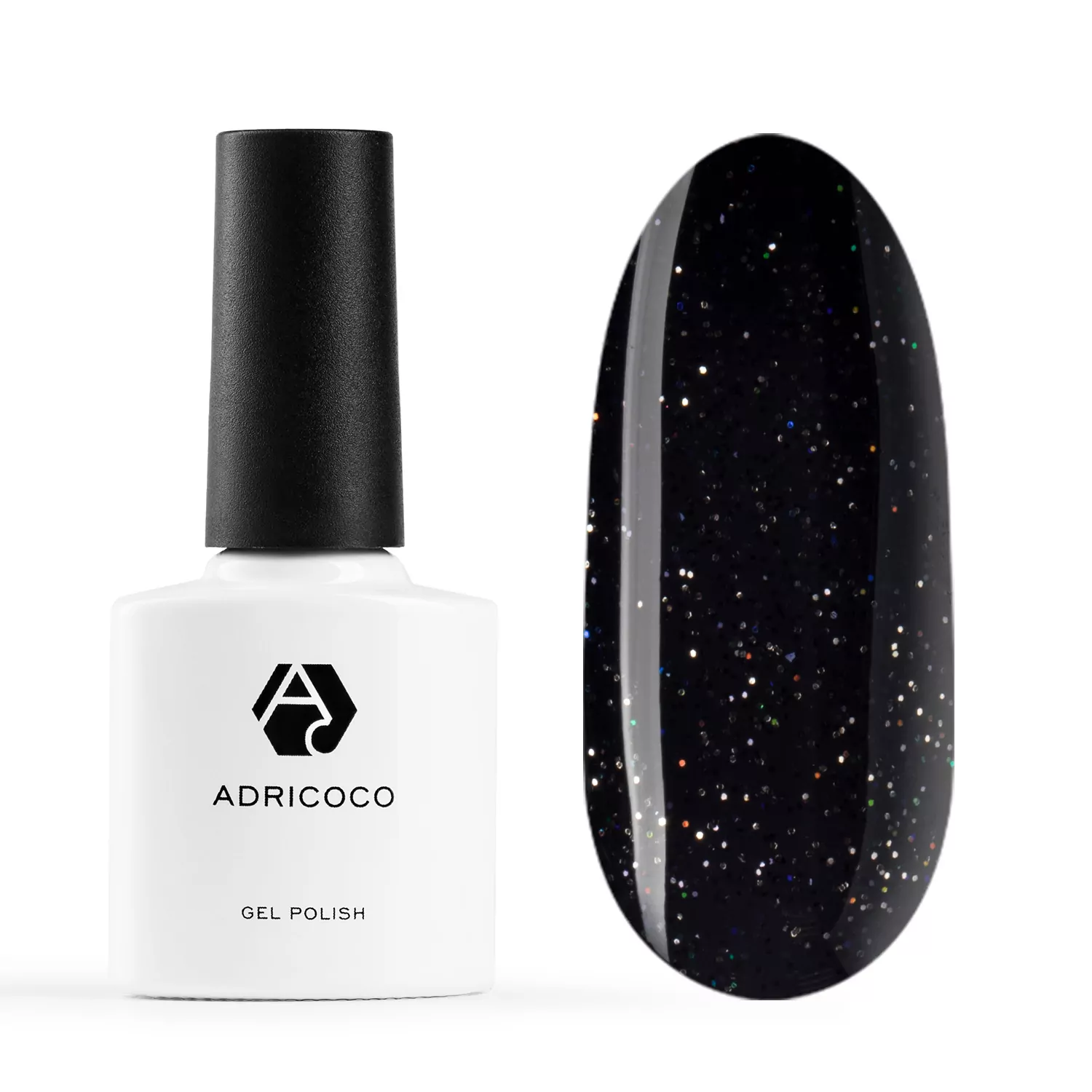 AdriCoco, Гель-лак №097 - Мерцающий темно-серый (8 мл)