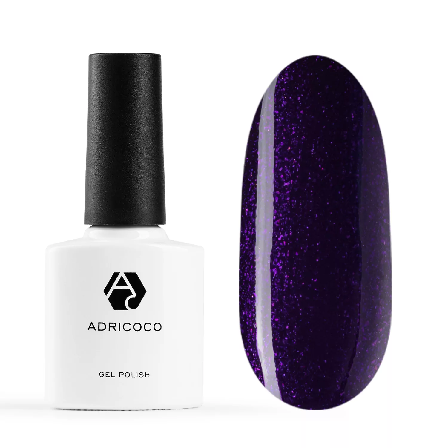 AdriCoco, Гель-лак №016 - Мерцающий фиолетовый (8 мл)