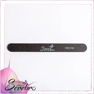 Serebro, Набор пилок для натуральных и искусственных ногтей Овал 100/180, черная 
