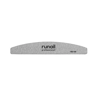 ruNail, Профессиональная пилка для искусственных ногтей серая, полукруглая, 180/180