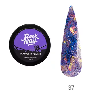 RockNail, Гель-краска Diamond Flakes №37 - How many Carats? (5 г)