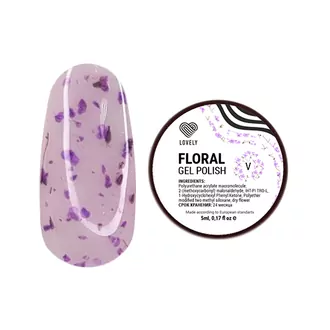Lovely, Гель-лак с сухоцветами Floral - фиолетовый (5 мл)