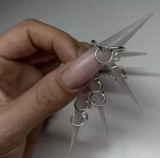 Zoo Nail Art, Пирсинг для ногтей колечки, серебро (1 г)