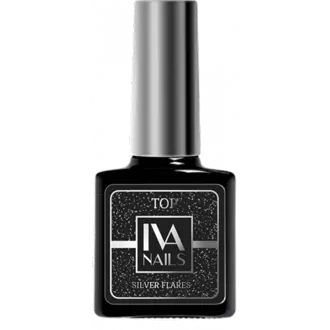 Iva Nails, Топ с поталью Silver Flares (8 мл)