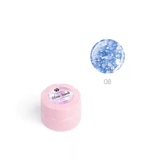AdriCoco, Гель для дизайна ногтей Glow Bomb №08 Синий иней (6 мл)