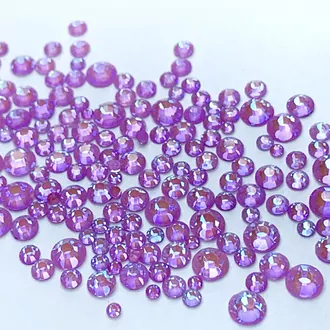 FanatkaStraz, Стразы 713 Неон фиолетовый Делайт Премиум (Violet Delite) микс размеров (150 шт)