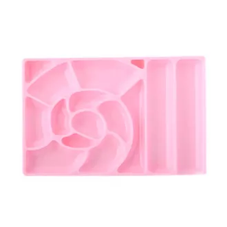 Serebro, Палитра для смешивания красок с подставкой под кисти (розовая)