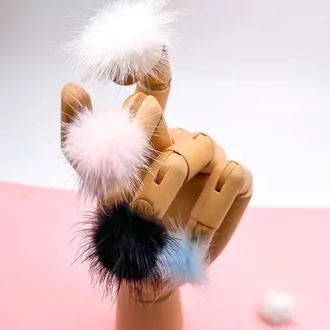 Zoo Nail Art, Пушок на магните, белый (1 шт)