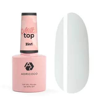 AdriCoco, Закрепитель для гель-лака Milk Top №02 Молочный (8 мл)