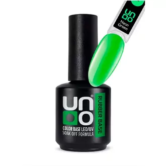 Uno, База Rubber Color Base Gel Neon Green (12 мл)
