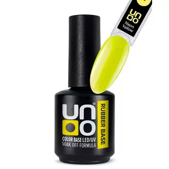 Uno, База Rubber Color Base Gel Neon Yellow (12 мл)