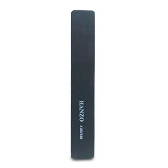 Hanzō Steel, Пилка для ногтей прямая широкая, черная 100/180 (5 шт)