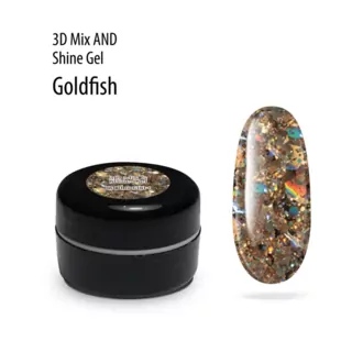 PNB, 3D Mix&Shine Gel Гель для дизайна с блестками и поталью 02 Золотая Рыбка (5 мл)