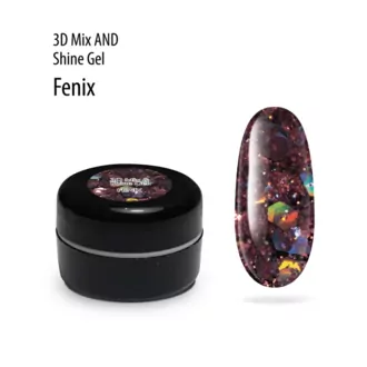 PNB, 3D Mix&Shine Gel Гель для дизайна с блестками и поталью 05 Феникс (5 мл)