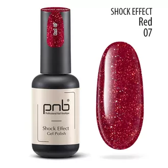  PNB, Гель-лак Shock Effect 07 Red (8мл)
