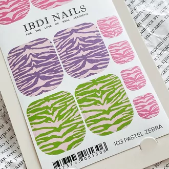 IBDI, пленки для педикюра PASTEL ZEBRA 103