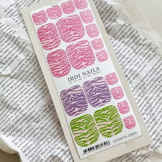 IBDI, пленки для педикюра PASTEL ZEBRA 103