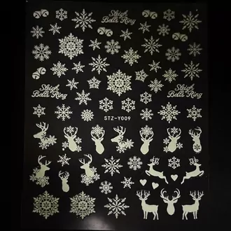 Zoo Nail Art, Наклейки снежинки флуоресцентные 1830