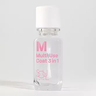 SOULnails, Уход прозрачный Milti Use Coat 3 in1 (12,5 мл)