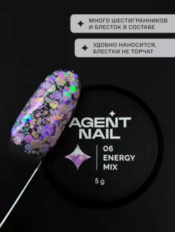 Agent Nail, Гель-лак Energy Mix Violet №06 (5 г)