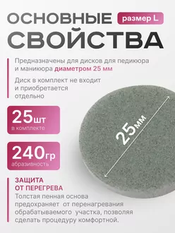 Elnail Pro, Сменные спонжи-диски Titan L (25 шт)