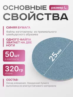 Elnail Pro, Сменные файлы-диски Titan L на мягкой основе 320гр (50 шт)