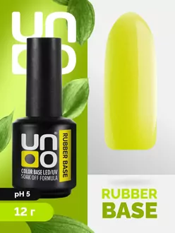 Uno, База Rubber Color Base Gel Neon Yellow (12 мл)