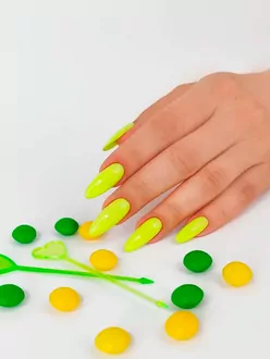 Uno, База Rubber Color Base Gel Neon Yellow (12 мл)