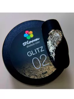 Bloom, Гель Glitz №02 белое золото (5 г)