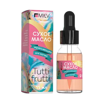 MILV, Сухое укрепляющее масло для ногтей Tutti Frutti (15 мл) MILV, Сухое укрепляющее масло для ногтей Tutti Frutti (15 мл)