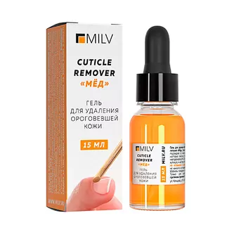 MILV, Кератогель щелочной Cuticle Remover - Мёд (15 мл) MILV, Кератогель щелочной Cuticle Remover - Мёд (15 мл)
