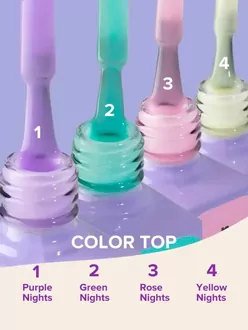 MoodNail, Набор цветных топов (4 шт по 10 г)