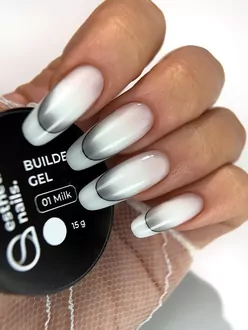 Esthetic Nails, Набор база Rubber+гель 01 Milk+топ Ultra Gloss