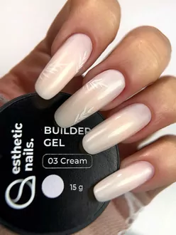 Esthetic Nails, Набор база Rubber+гель 03 Cream+топ Ultra Gloss