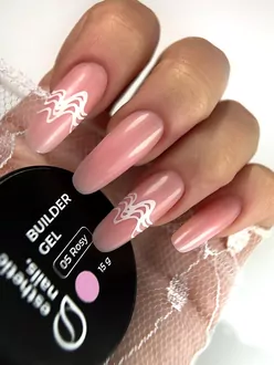 Esthetic Nails, Набор база Rubber+гель 05 Rosy+топ Ultra Gloss