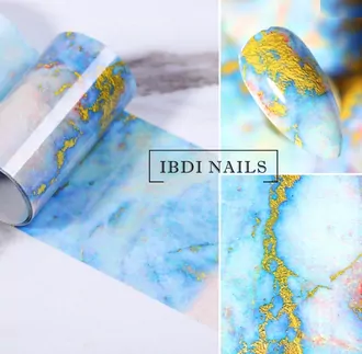 IBDI, Фольга для дизайна Мрамор голубой