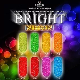Grattol, Гель-лак Bright Neon №01 (9 мл)