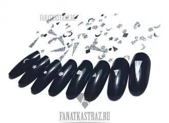 FanatkaStraz, Металлический декор Геометрия, серебро (80 шт)