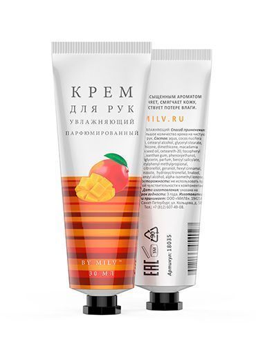 MILV, Крем для рук увлажняющий Манго (30мл)