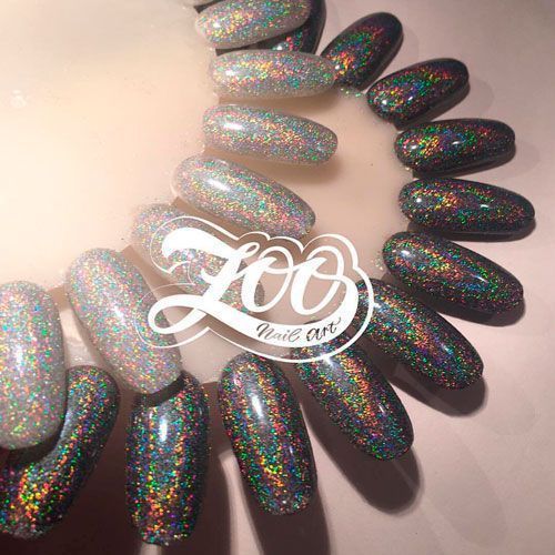 Zoo Nail Art, Втирка Серебряная вспышка 50 мкм (1гр)