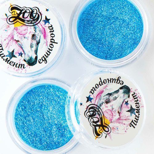 Zoo Nail Art, Пигмент Волшебный Единорог Голубой (0,2гр)