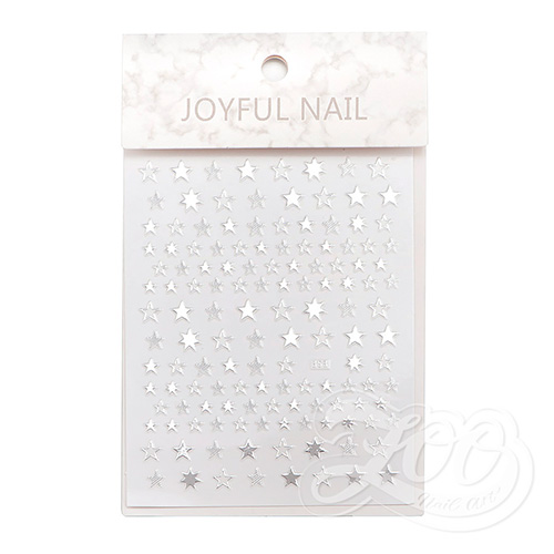 Zoo Nail Art, Наклейки - Звездочки (серебро) №1384